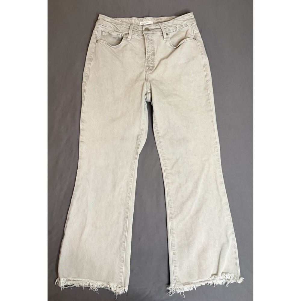 Good American Cropped Jeans Womens Size 2/26 Gray 90's Straight Leg Raw Hem Boho